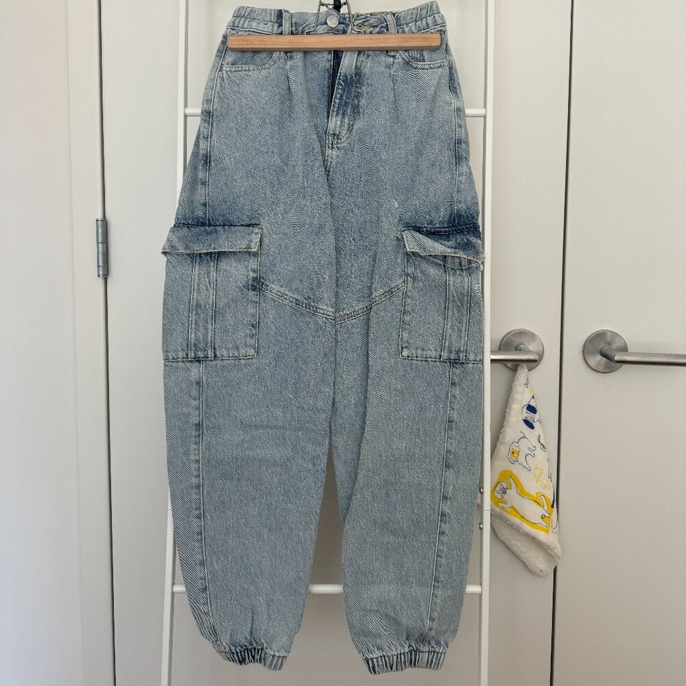 PacSun Light Balloon Utility Pants (Light Blue / Indigo Blue)